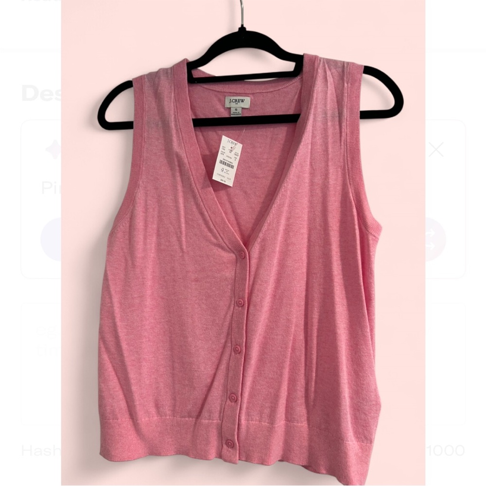 J. Crew Pink Button Down Sleeveless Top